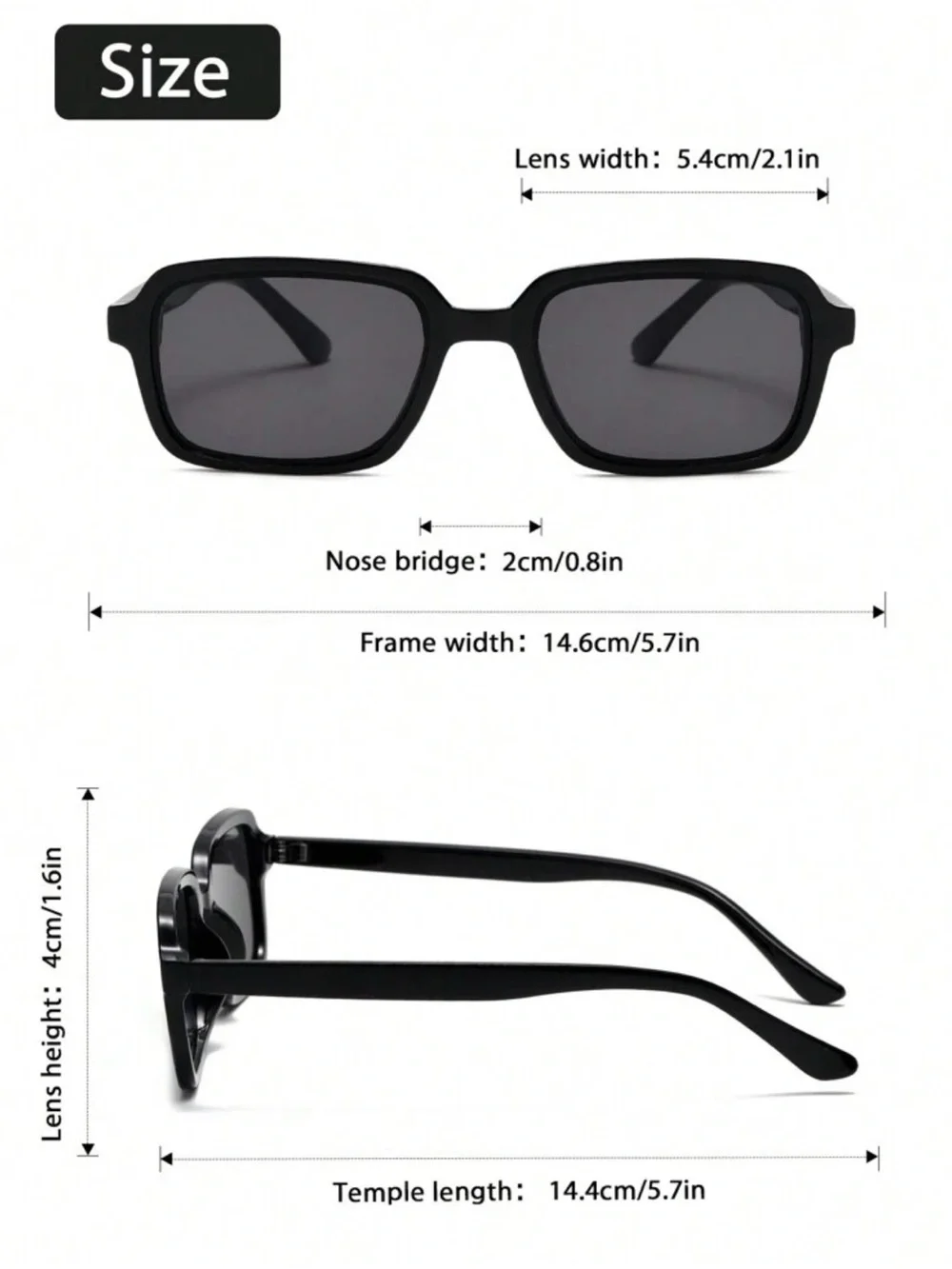 SHEIN Brown Tortoiseshell Rectangular Sunglasses